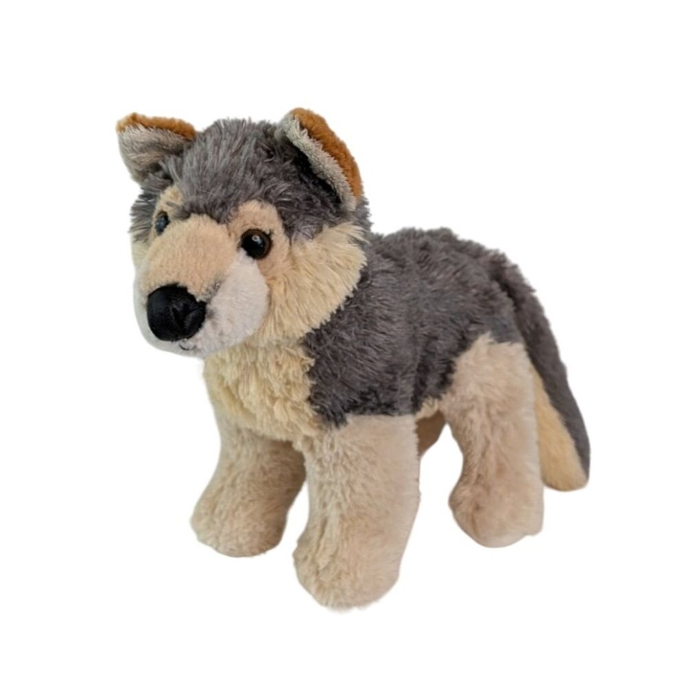 Aurora Timber Wolf Plush 12" Long Stuffed Animal Toy Gray‎ Cream Standing 2017
